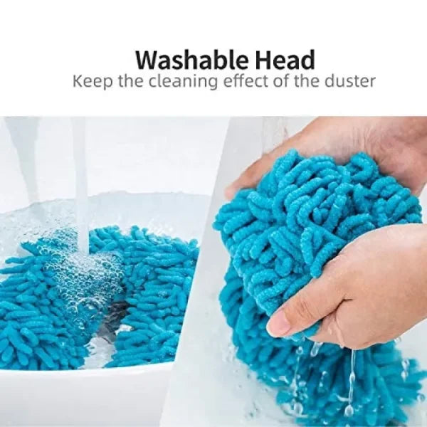 Flexible Micro-Fiber Duster With Telescopic Stainless Steel Handle | Fan & Home Cleaning | Random Colors