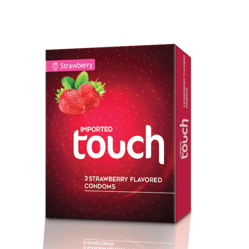 Touch Strawberry Flavored Condoms - Pack of 3
